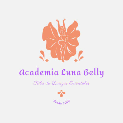 Oriental Dance Studio Logo Maker Featuring a Female Dancer Illustration