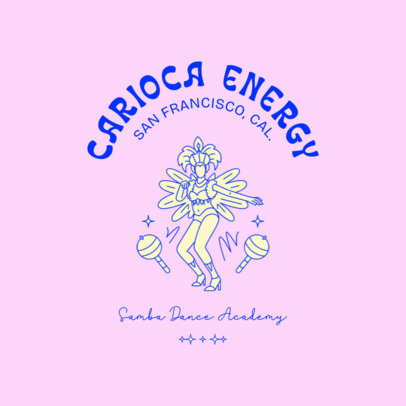Samba Dance Academy Logo Maker with a Female Carnival Dancer