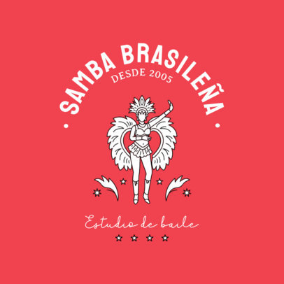 Brazilian Samba Studio Logo Template with a Female Dancer 
