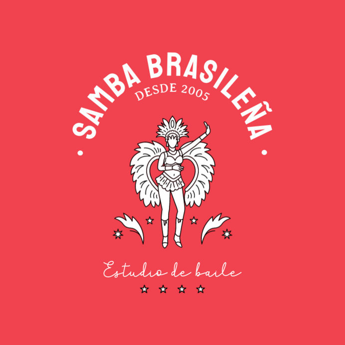 Brazilian Samba Studio Logo Template with a Female Dancer 