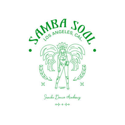 Logo Generator for a Samba Academy with a Carnival Dancer