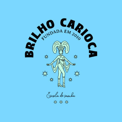 Logo Maker for a Brazilian Samba School with an Illustrated Dancer