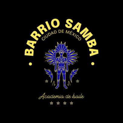 Samba Dance Academy Logo Creator Featuring an Illustrated Carnival Dancer