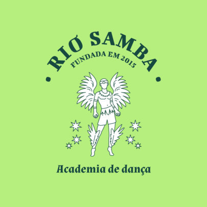 Online Logo Template with a Carnival Dancer Graphic for a Samba Academy