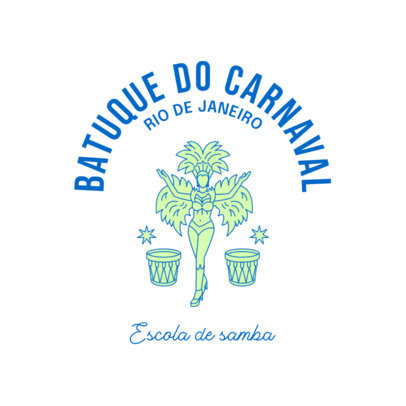 Samba School Logo Generator Featuring a Female Carnival Dancer