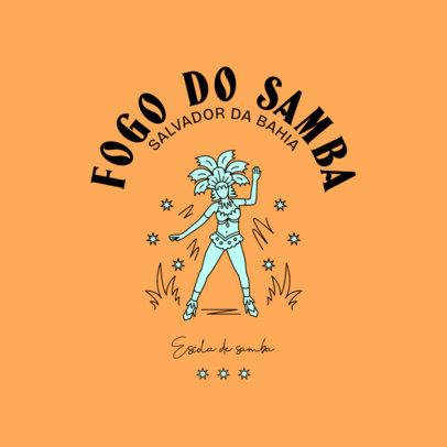 Logo Maker Featuring an Illustrated Dancer for a Samba School