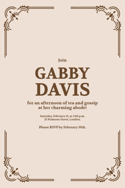 Invitation Creator for a Gossip Tea Event Inspired by a Historical Romance TV Program