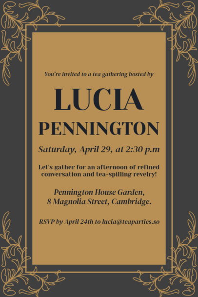 Tea Gathering Invitation Generator With a Historical Romance-Inspired Aesthetic 6587f