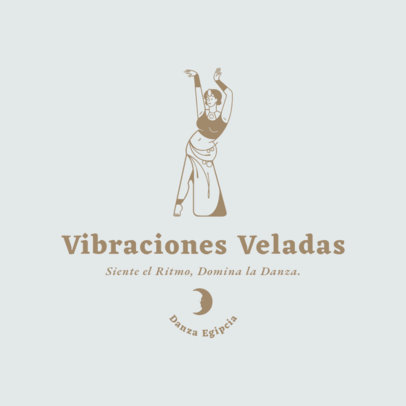 Egyptian Dance School Logo Creator with a Female Dancer Graphic