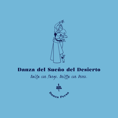 Logo Maker with an Illustrated Female Dancer for a Persian Dance School