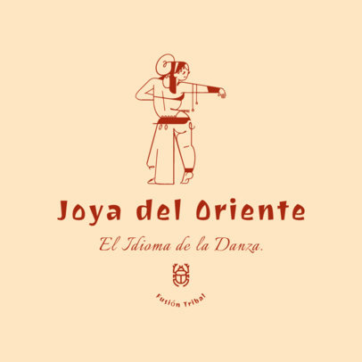 Tribal Dance Academy Logo Template Featuring a Woman Dancing 