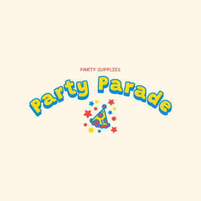 Online Logo Maker Featuring a Birthday Hat for a Party Supplies Store