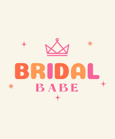 T-Shirt Design Maker Featuring a Bridal Shower with a Crown Icon