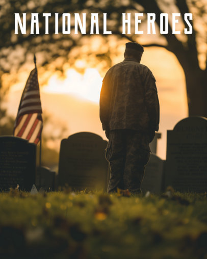 Instagram Post Generator for Memorial Day Featuring an AI-Created Picture of a Soldier