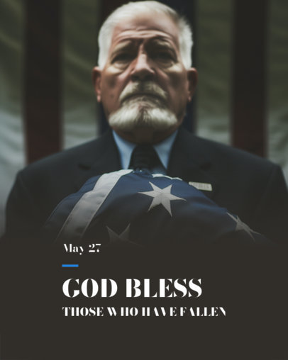Instagram Post Maker Featuring an Elderly Soldier and a Quote for Memorial Day 6602e