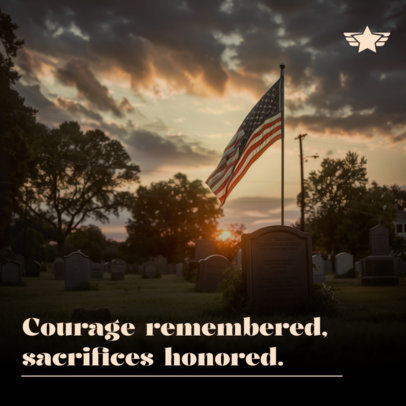 Instagram Post Template with a Quote to Remember Soldiers on Memorial Day