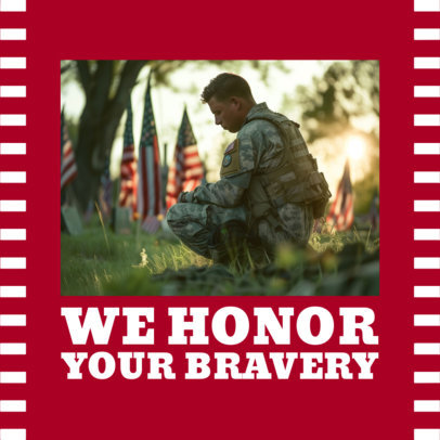 Instagram Post Creator Featuring a Quote to Honor Brave Soldiers on Memorial Day 6603c