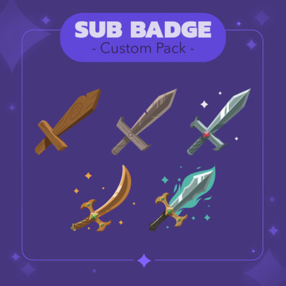 Twitch Sub Badge Creator Featuring Sword Graphics 6609