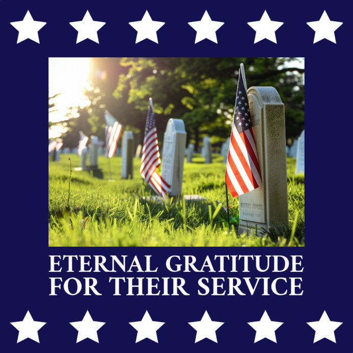 Instagram Post Creator with a Phrase for Memorial Day Featuring Illustrated Stars