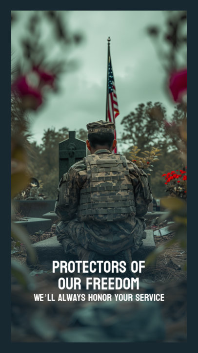 Instagram Story Template Featuring a Phrase to Commemorate Memorial Day 6604e