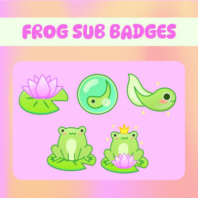 Frog-Themed Twitch Sub Badge Maker With Cute Graphics 6610