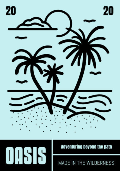 T-Shirt Label Maker Featuring a Beach Illustration for an Outdoor Apparel