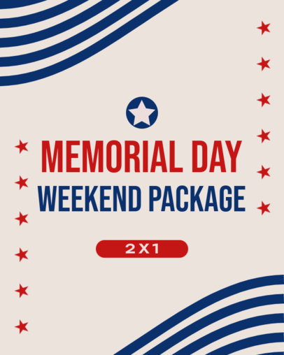 Instagram Post Creator for a Memorial Day 2x1 Weekend Sale 5930o-6605