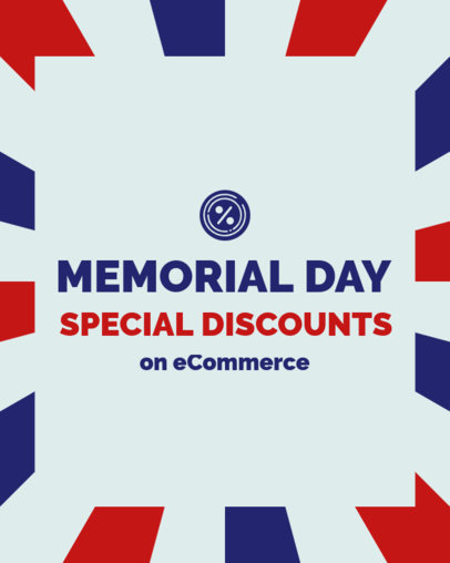 Memorial Day Instagram Post Maker Featuring Special Discount Deals 6605a