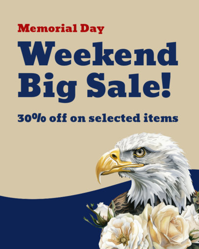 Big Sale Instagram Post Template for Memorial Day Special Deals 6605a