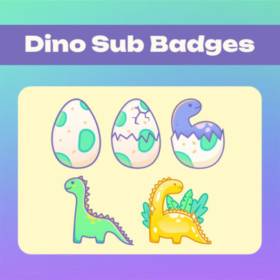 Online Twitch Badge Generator Featuring Dino Illustrations for Gamers 6610a