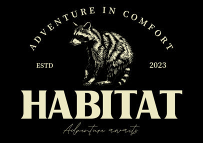 T-Shirt Design Maker Featuring a Raccoon Graphic for an Outdoor Clothing Brand ED-7007h