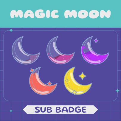 Twitch Sub Badge Generator With Colorful Moon Graphics 6608a