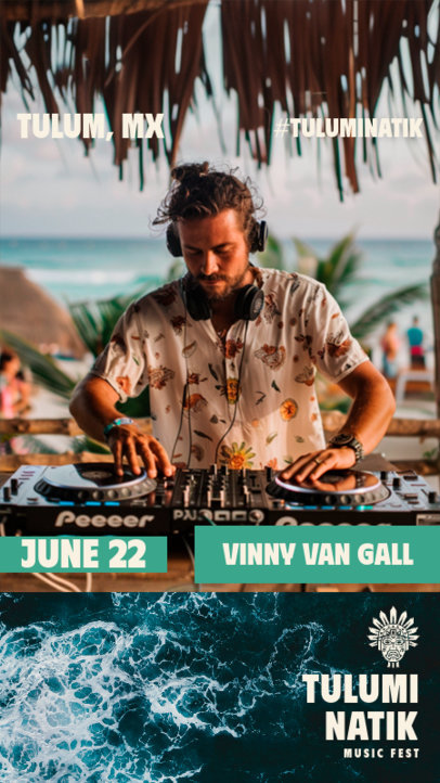 Instagram Story Maker for a Music Festival Event With a Mask Graphic 6527