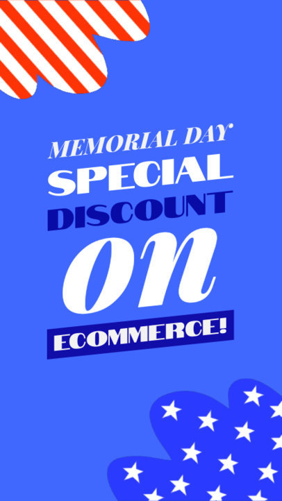 Instagram Story Generator with Patriotic Graphics for a Memorial Day Discount