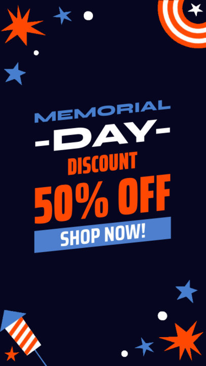Instagram Story Creator Promoting a Memorial Day Discount 6607g