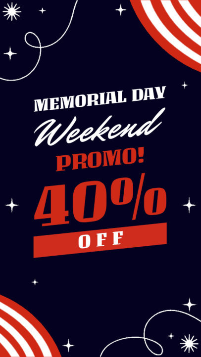 Instagram Story Template for a Memorial Day Weekend Promo