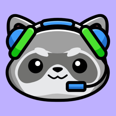 Twitch Badge Generator for Streamers With an Illustrated Raccoon 6611a