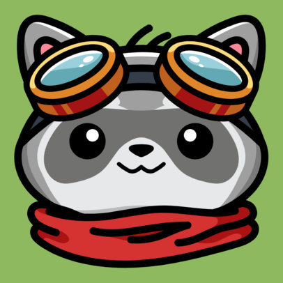 Twitch Badge Creator for Animal Enthusiasts and Gamers With a Raccoon 6611b