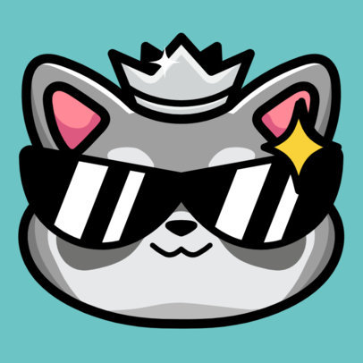 Twitch Badge Template for Gamers Featuring a Cool Raccoon Graphic 6611c