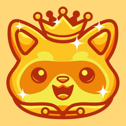 Gaming Twitch Badge Maker Featuring a Gold Raccoon Graphic 6611d