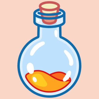 Illustrated Twitch Sub Badge Generator With a Potion Bottle Graphic 6611e