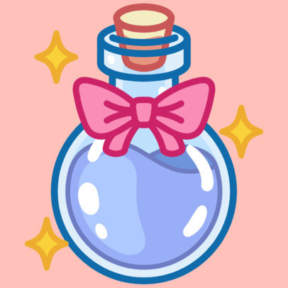 Twitch Badge Generator With a Potion Bottle and a Pink Ribbon 6611g