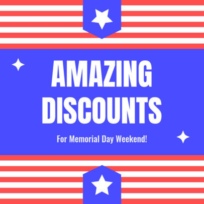 Instagram Post Generator With a Special Discounts Ad for Memorial Day