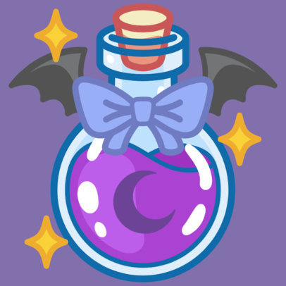 Spooky Twitch Sub Badge Template With a Halloween-Inspired Potion 6611h