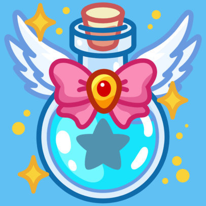 Twitch Sub Badge Maker Featuring a Potion Bottle With Angel Wings 6611i