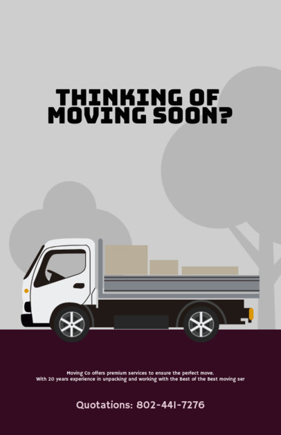 Moving Company Flyer Template with Illustration Graphics d318