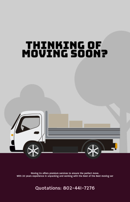 Placeit - Moving Company Flyer Template with Illustration Graphics