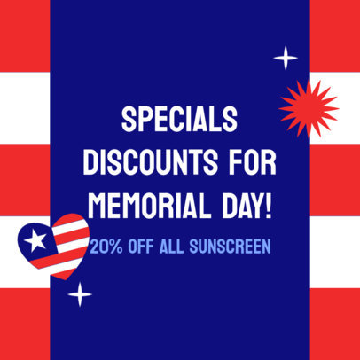 Instagram Post Creator Featuring an Ad for Memorial Day Discount Offers 5468i-6606