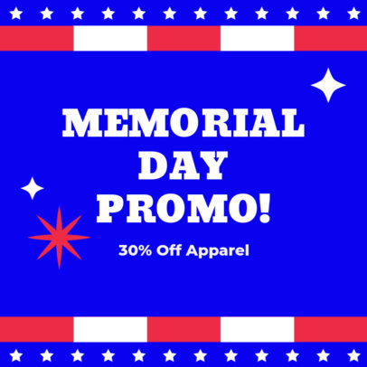 Instagram Post Template With a Memorial Day Theme for a Big Sale Ad 5468j-6606