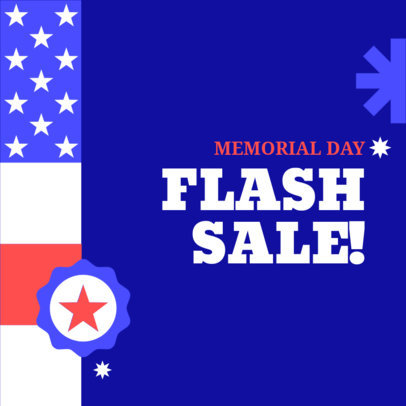 Flash Sale Instagram Post Creator Featuring a Memorial Day Theme 5434j-6606